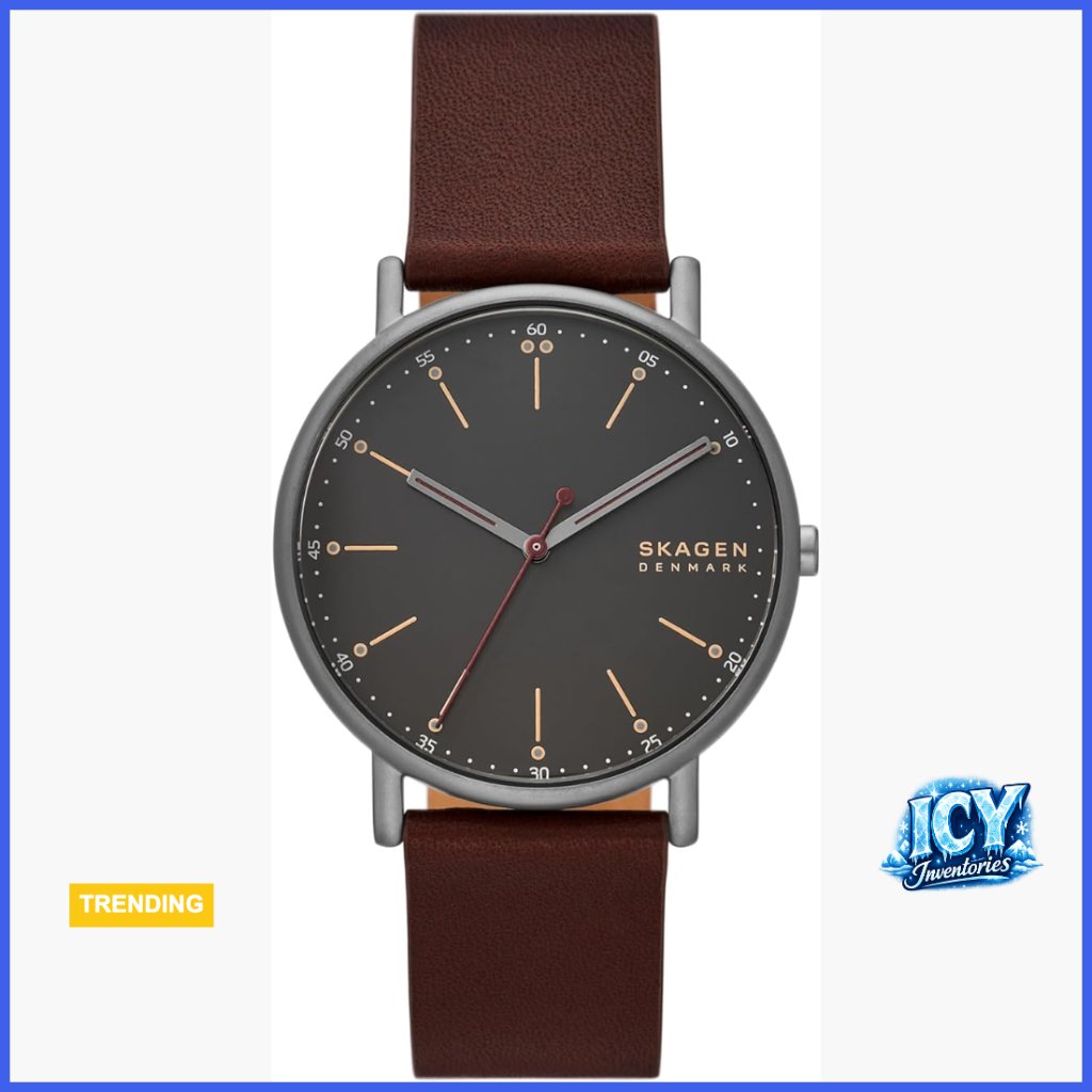 Minimalist Watch With Stainless Steel Case And Leather Band